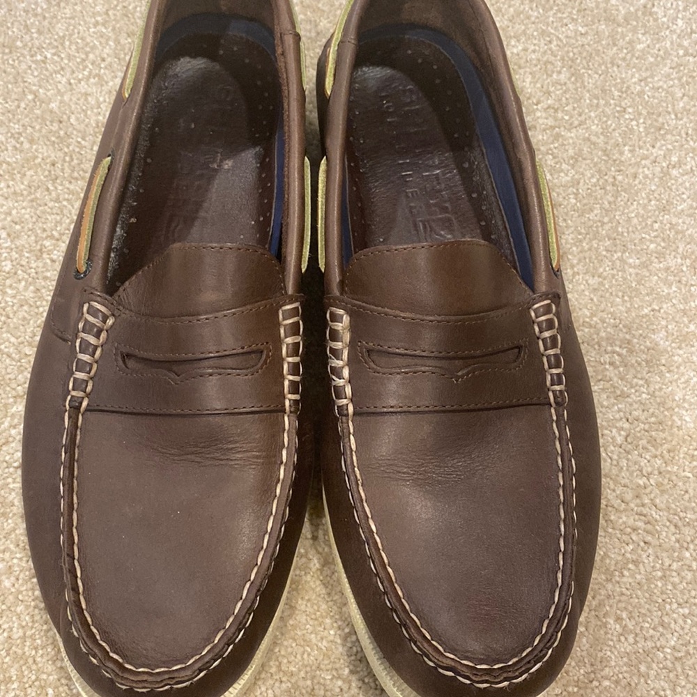 Sperry Men’s Dark Brown Penny Loafer Leather Boat Shoes 13M 0271775